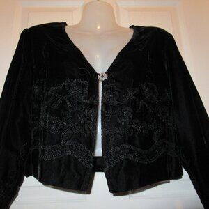 Vintage Velvet Embroidered Bolero Jacket (Runs Large) by Rialto Joy Perreras